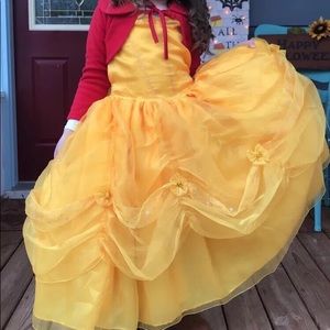 Belle Halloween dress and red shawl